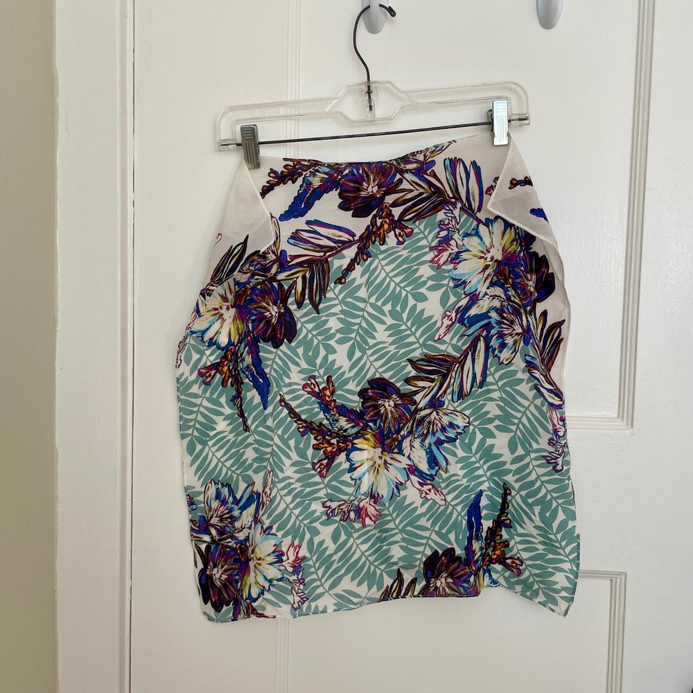 Colorful Floral‎ Print Square Scarf Silk Blend Neckerchief Accessory